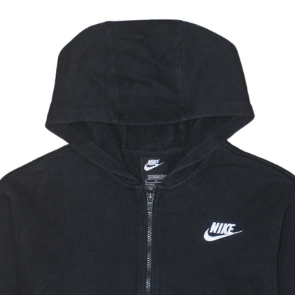 Nike Boys Black Full Zip Hoodie XL 156-166cm Cotton Blend Standard Fit