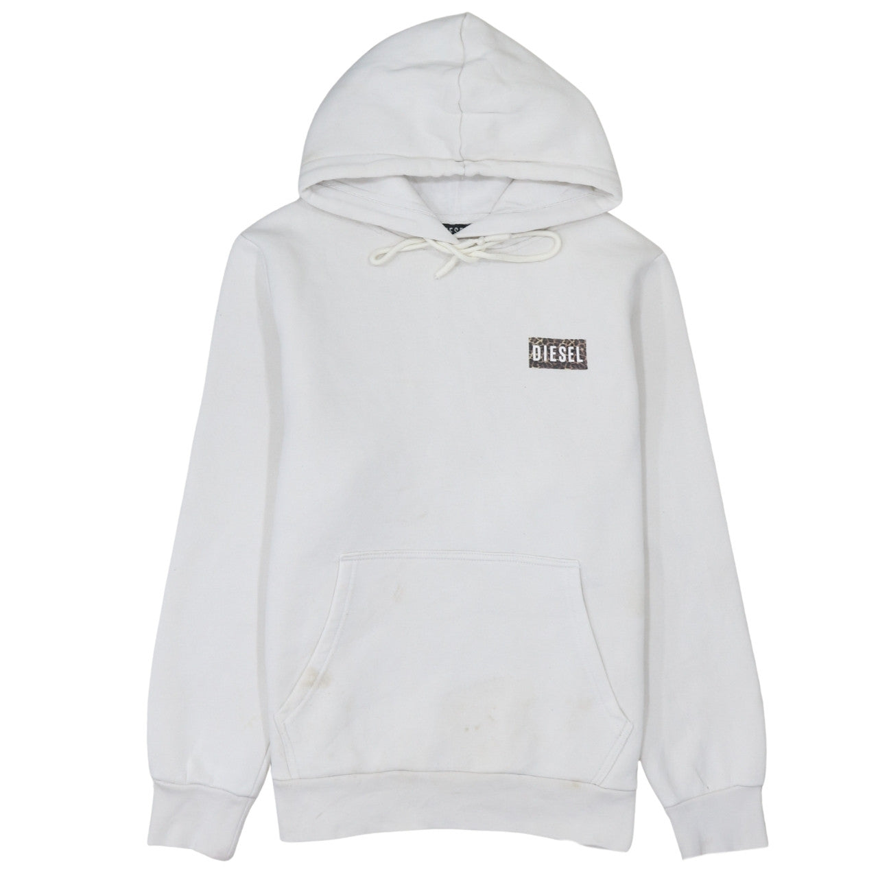 Womens UK Size M Diesel White Pullover Hoodie
