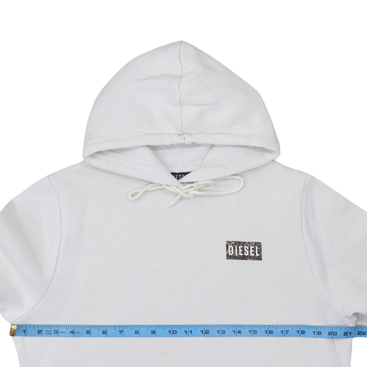 Womens UK Size M Diesel White Pullover Hoodie