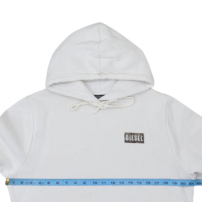 Womens UK Size M Diesel White Pullover Hoodie