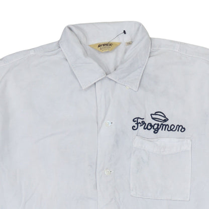 Avirex Men’s White 2XL Frogmen Button-Up Shirt Retro Nautical Style
