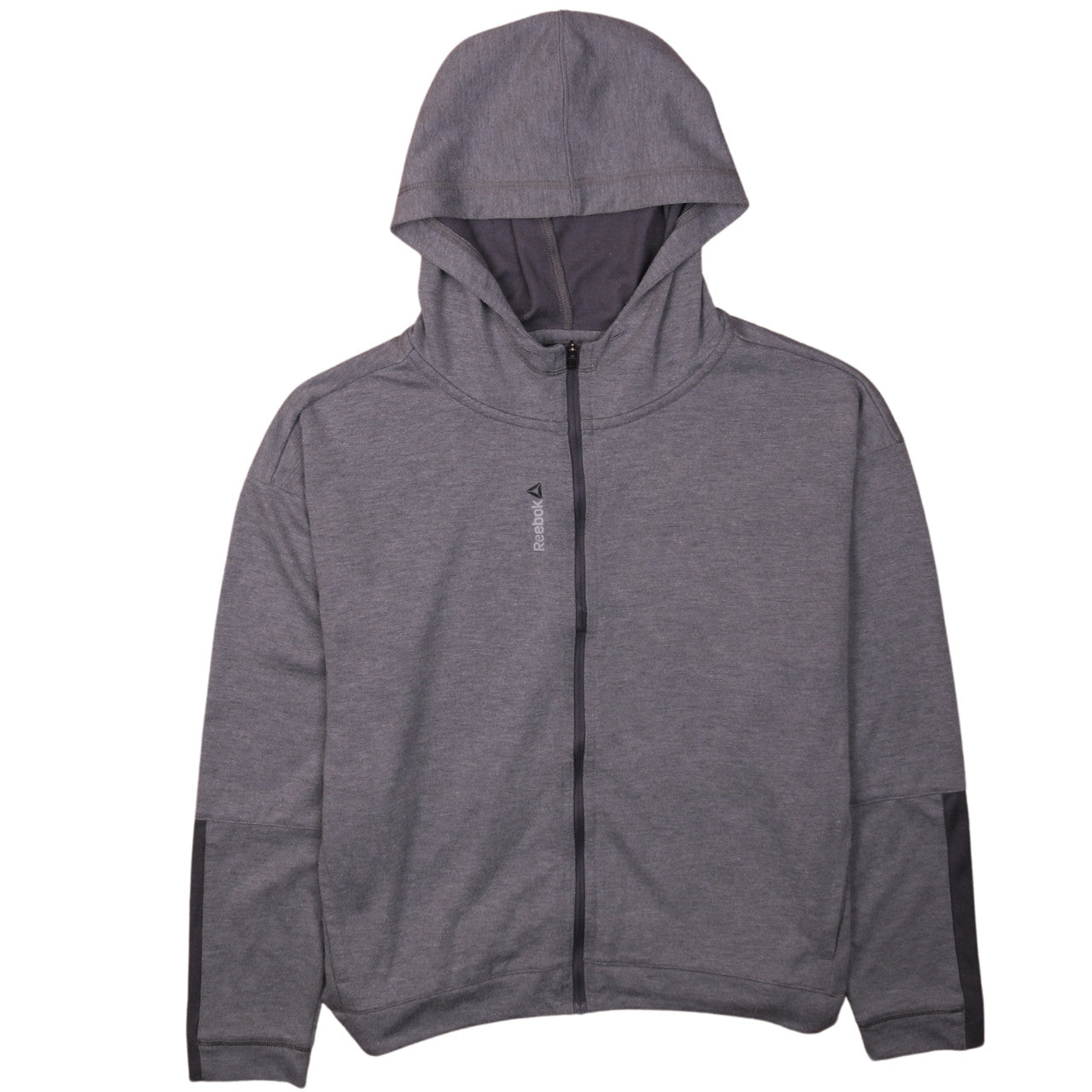 Womens UK Size M Reebok Grey Full Zip Hoodie
