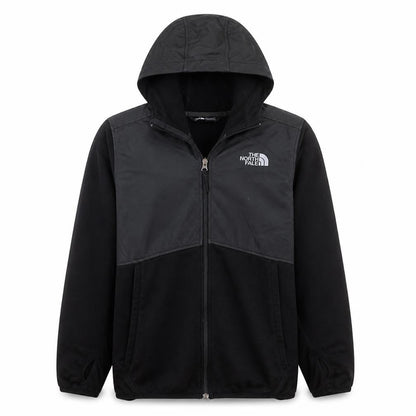 The North Face Boys Black Hooded Full Zip Soft Shell Jacket Size L