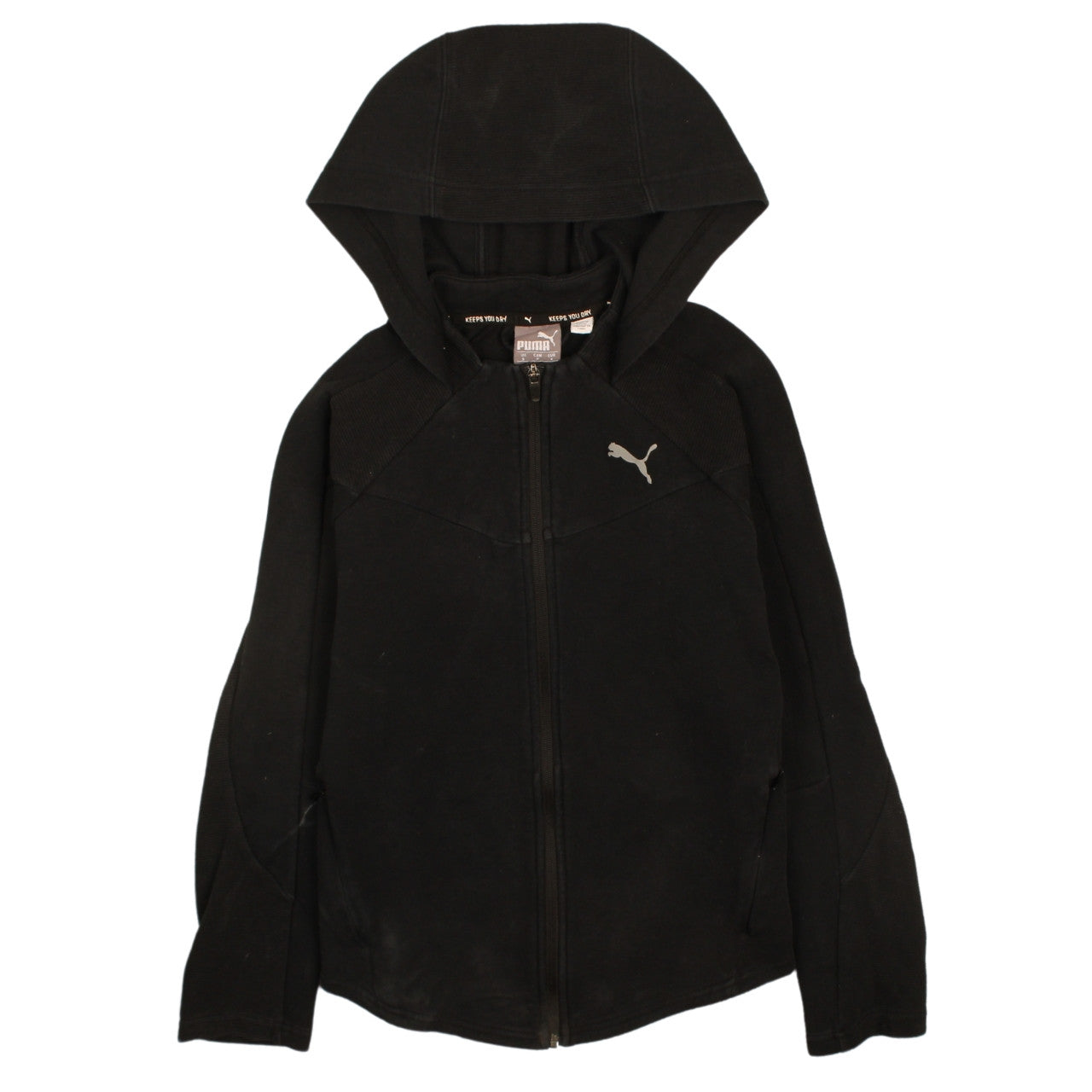 Womens UK Size S PUMA Black Full Zip Hoodie