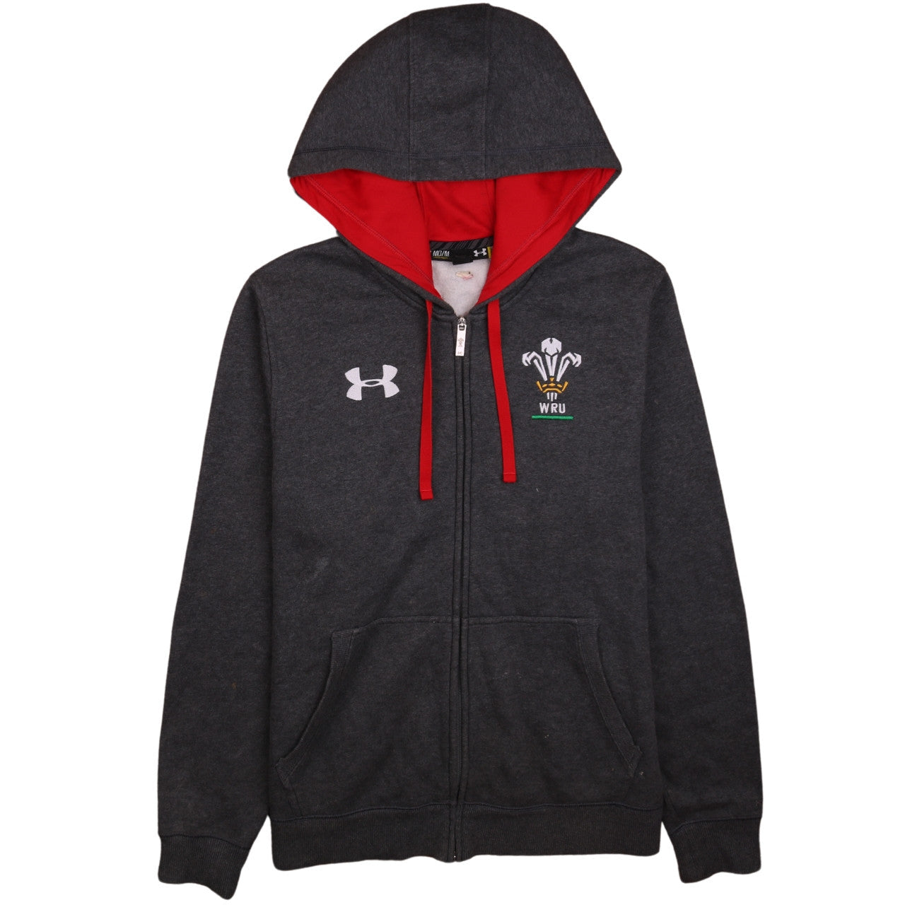 Mens UK Size M Under armour Grey Full Zip Hoodie