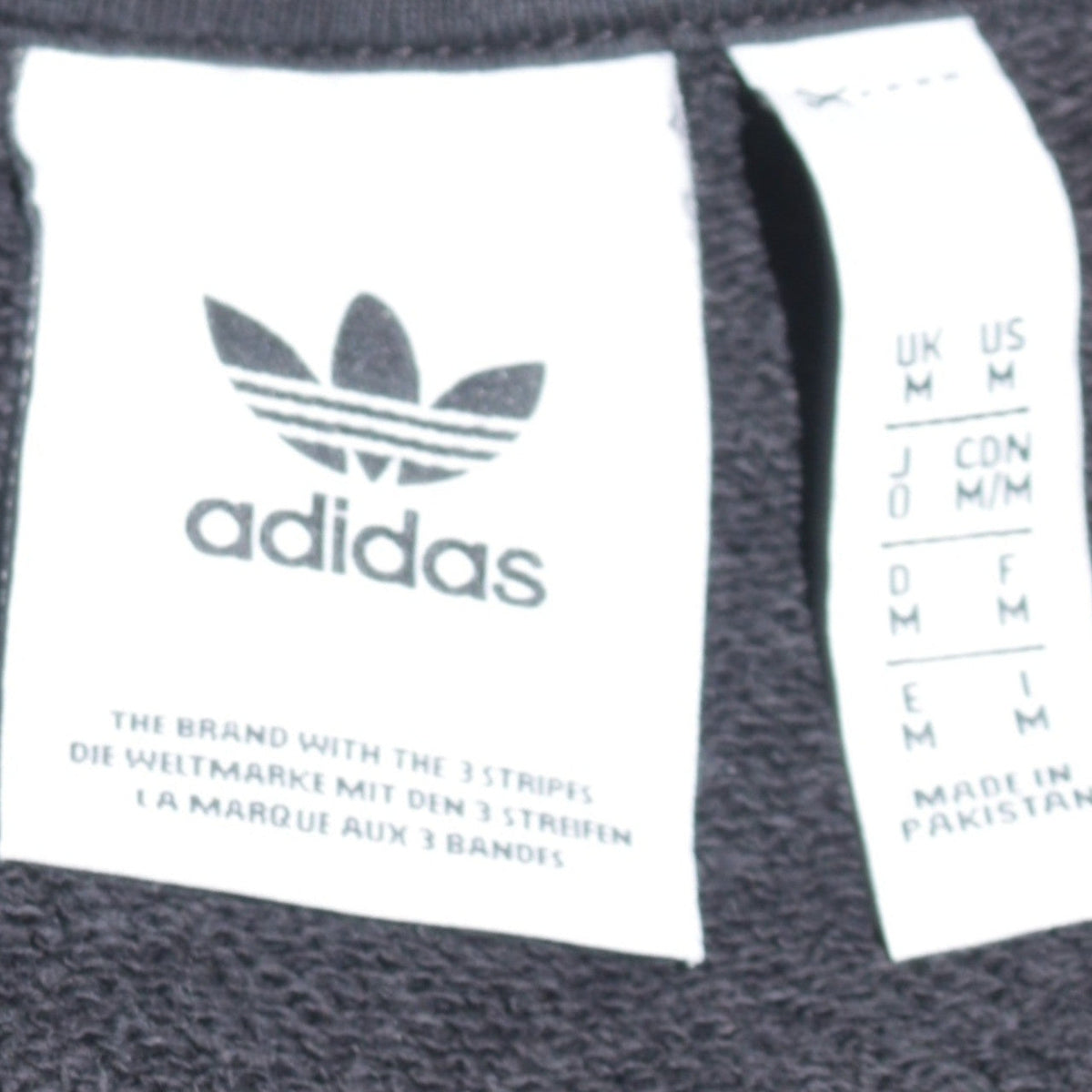 Adidas Men's Black Pullover Crew Neck Sweatshirt M Regular Fit