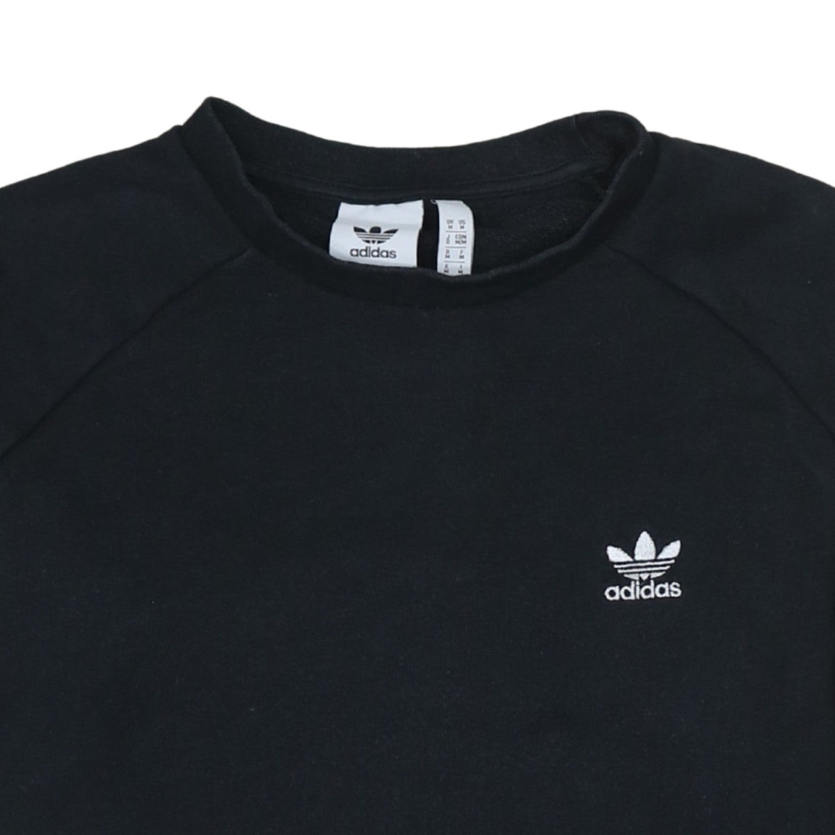 Adidas Men's Black Pullover Crew Neck Sweatshirt M Regular Fit