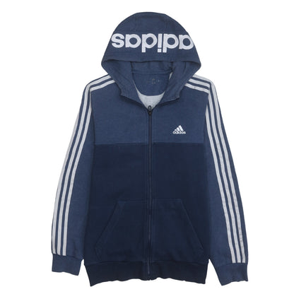 Mens UK Size L adidas Blue Full Zip Hoodie