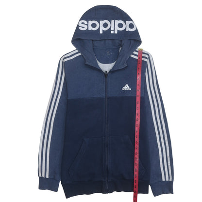 Mens UK Size L adidas Blue Full Zip Hoodie
