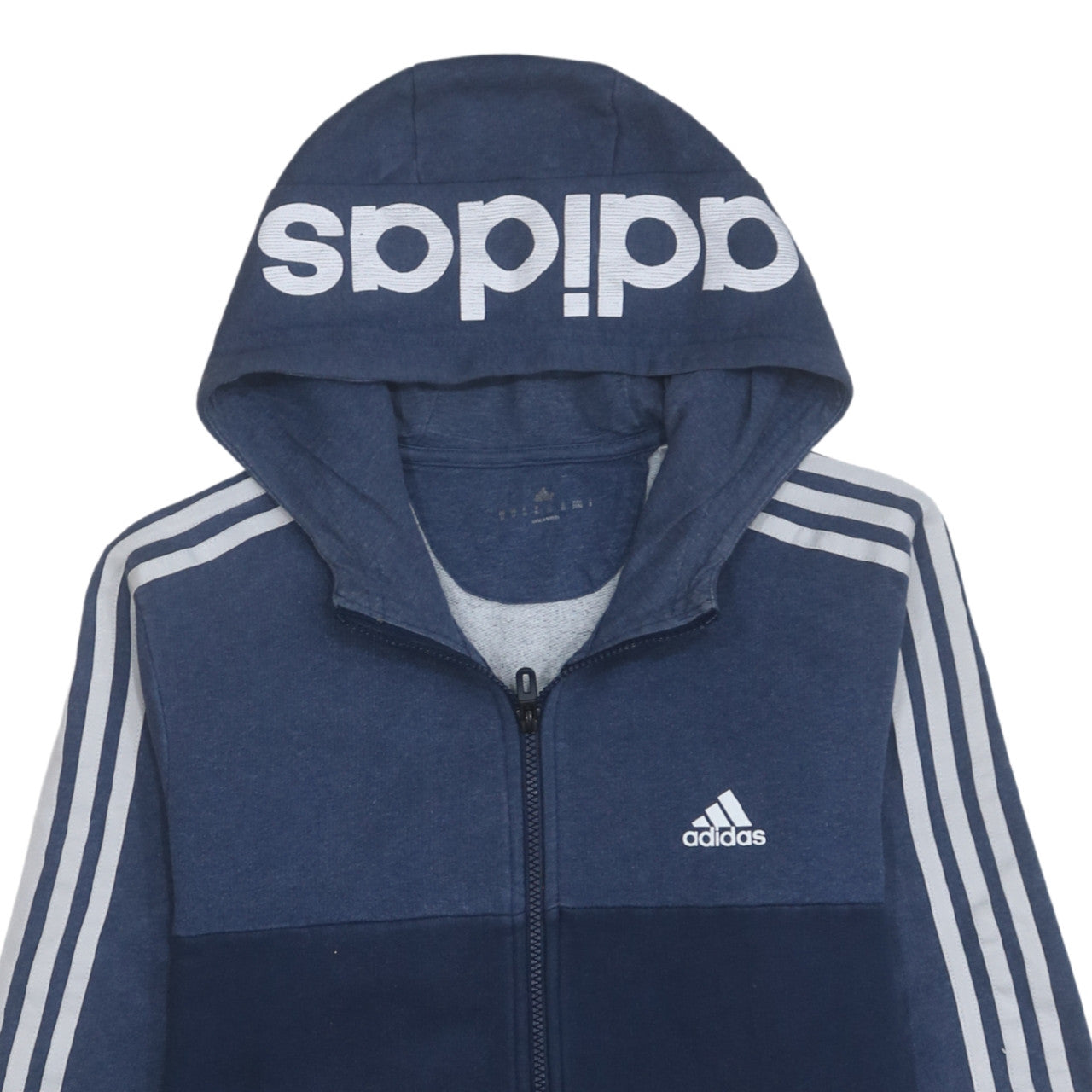 Mens UK Size L adidas Blue Full Zip Hoodie