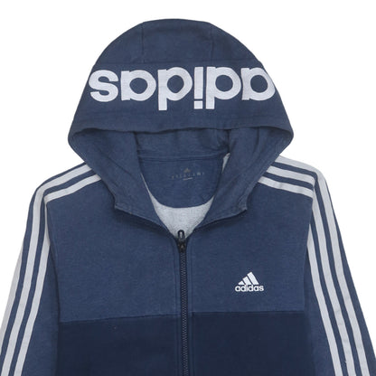 Mens UK Size L adidas Blue Full Zip Hoodie