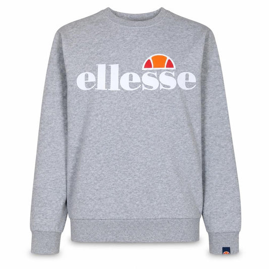 Front view of Ellesse Women Grey Cotton Blend Pullover Sweatshirt UK 6