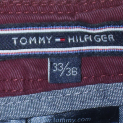 Mens UK Size M Tommy Hilfiger Regular Fit Chino Red Trousers