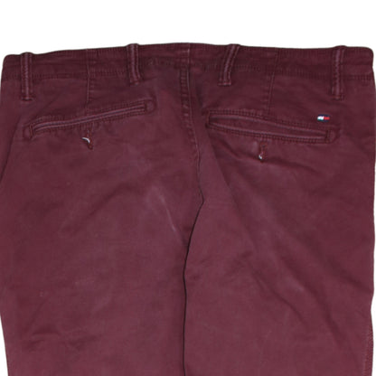 Mens UK Size M Tommy Hilfiger Regular Fit Chino Red Trousers