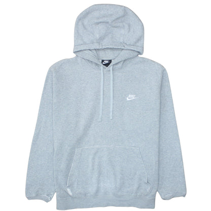 Nike Men's Grey Pullover Hoodie Size L Fleece Sweatshirt