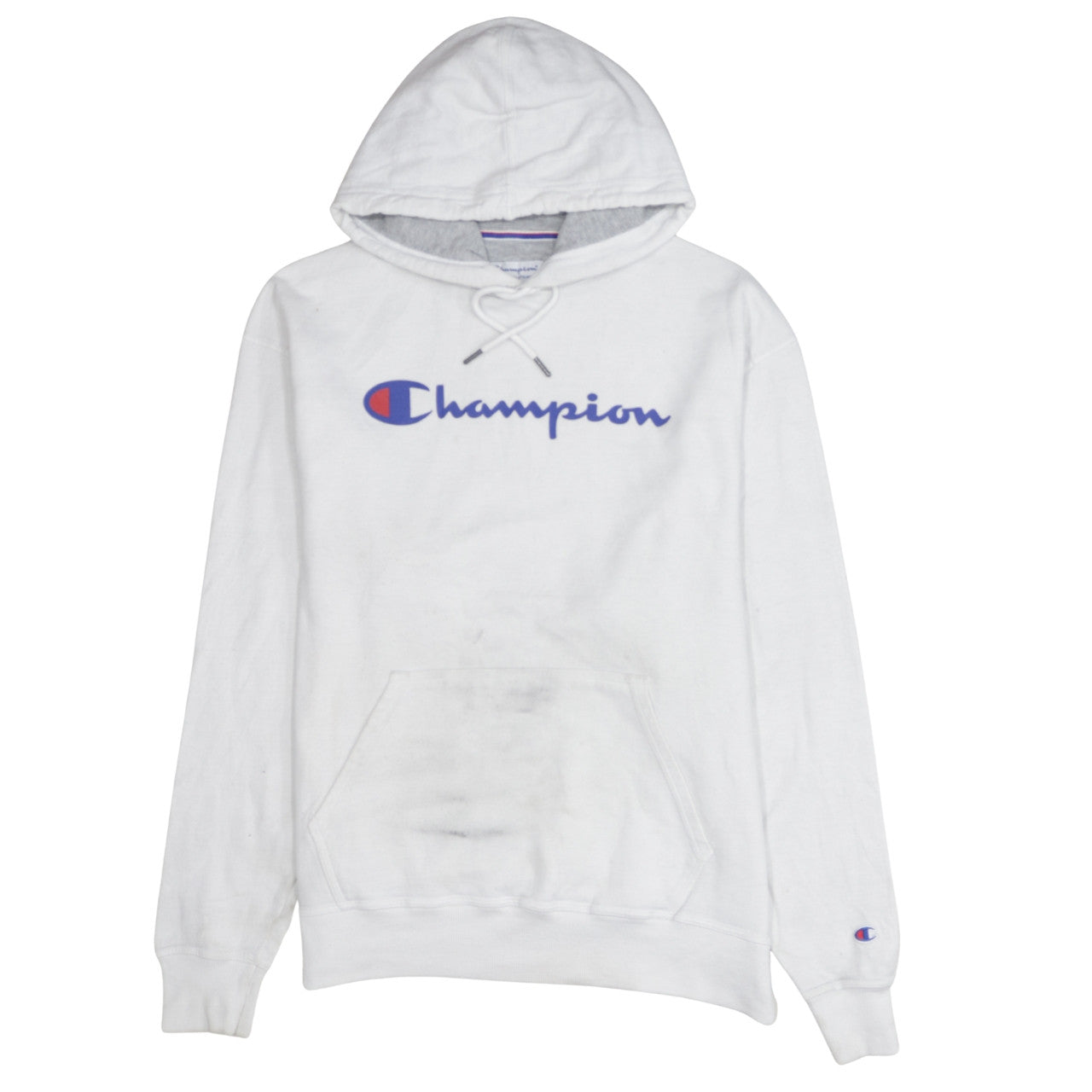 Mens UK Size L Champion White Pullover Hoodie