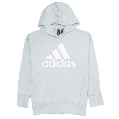 Adidas Womens Light Grey Pullover Hoodie XS Casual Logo Sweatshirt