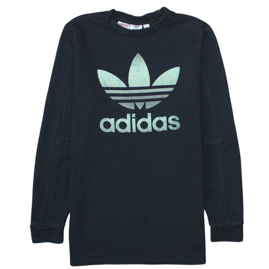 Adidas Boys Black Crew Neck Pullover Sweatshirt Size 13-14 Years