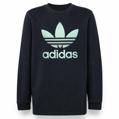 Adidas Boys Black Crew Neck Pullover Sweatshirt Size 13-14 Years