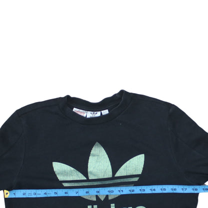 Adidas Boys Black Crew Neck Pullover Sweatshirt Size 13-14 Years
