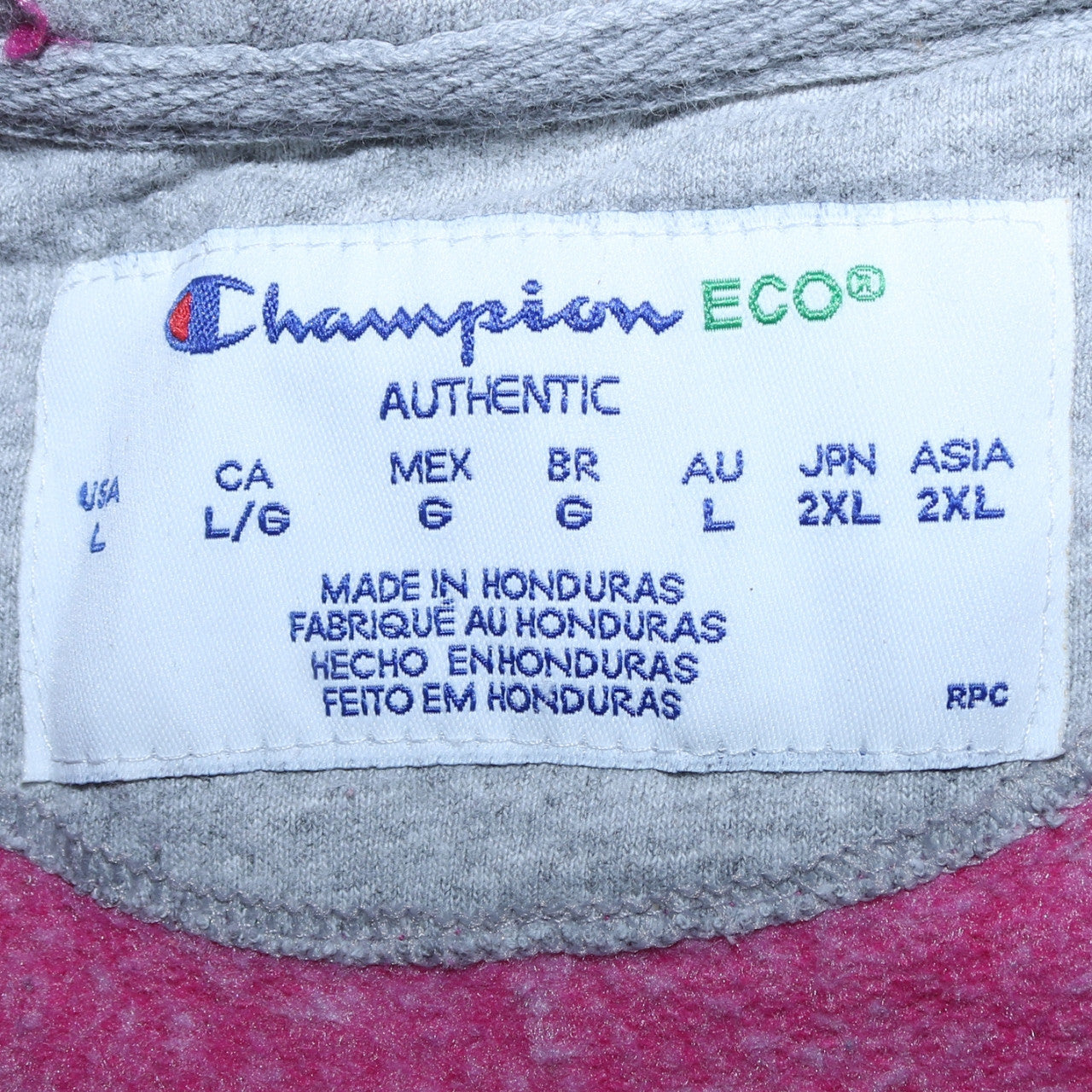 Womens UK Size L Champion Pink Full Zip Hoodie