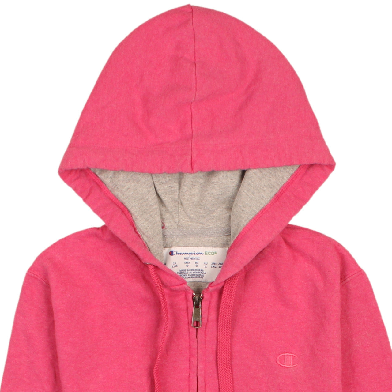 Womens UK Size L Champion Pink Full Zip Hoodie