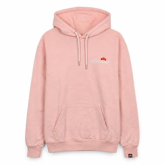 Front view of Ellesse Women Pink Pullover Hoodie UK 10 Cotton Logo Sweatshirt