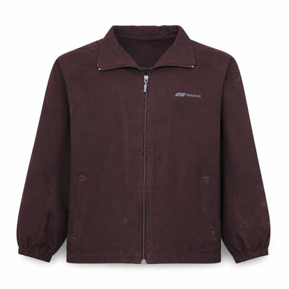 Reebok Boys Brown Full Zip Track Jacket Size 12 Years Polyester Lined