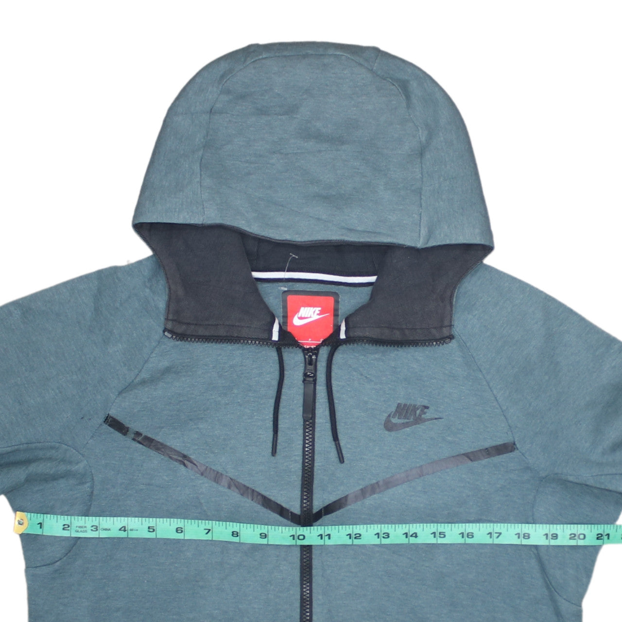 Mens UK Size S Nike Green Full Zip Hoodie