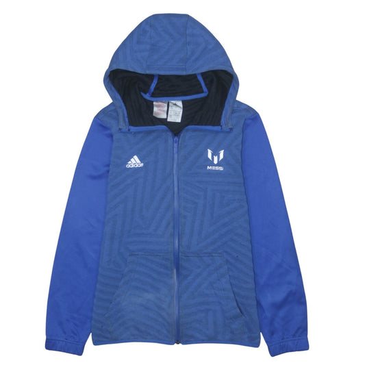 Boys UK Size 13-14 Years adidas Blue Full Zip Hoodie