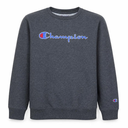 Champion Boys Grey Crew Neck Pullover Sweatshirt Size L