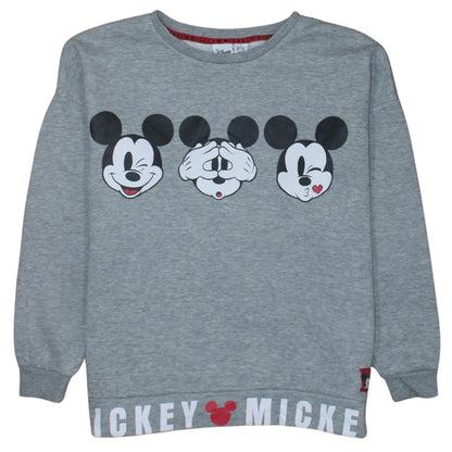 Disney Primark Women's Grey Mickey Mouse Pullover Sweatshirt Size S 10/12