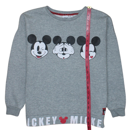 Disney Primark Women's Grey Mickey Mouse Pullover Sweatshirt Size S 10/12