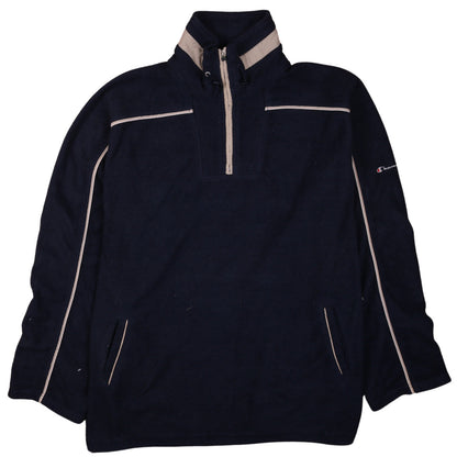 Champion Men's Blue 2XL Fleece 1/4 Zip Pullover Sweatshirt