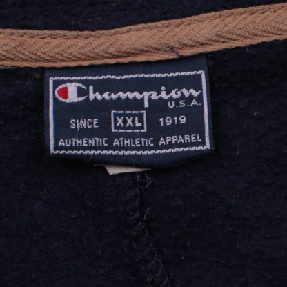 Champion Men's Blue 2XL Fleece 1/4 Zip Pullover Sweatshirt