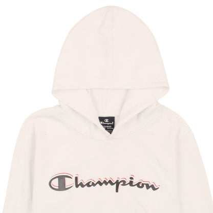Champion Boys White Pullover Hoodie XL 13-14 Years Graphic Logo Fleece
