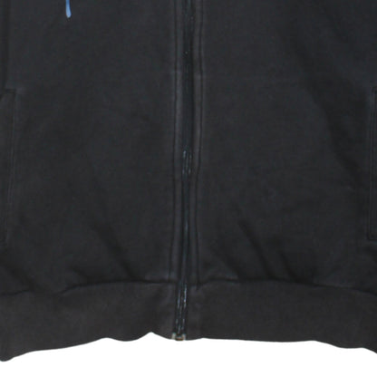 Puma Boys Black Full Zip Hoodie Size 14 Graphic Print Fleece Lined