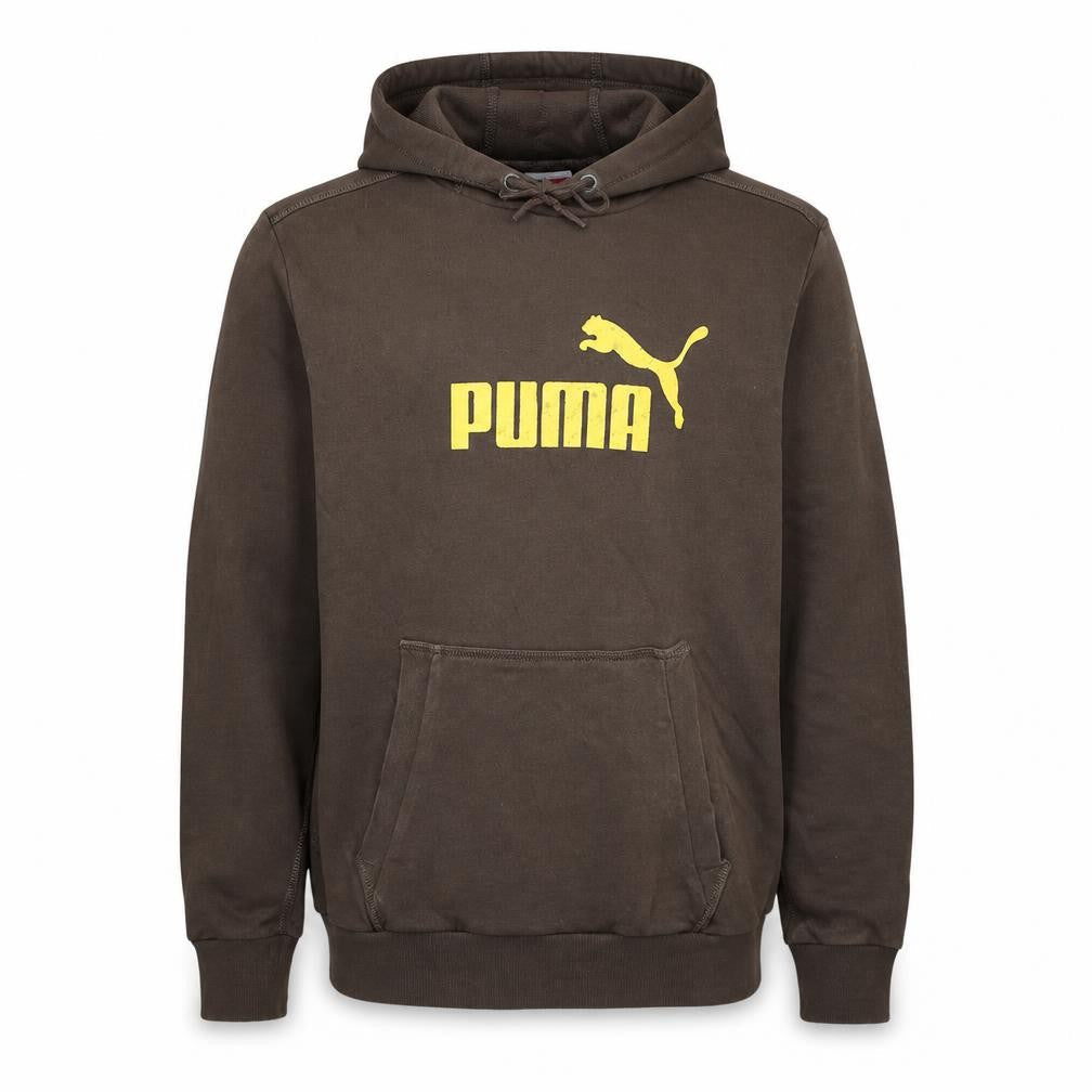Puma Men’s Brown Pullover Hoodie Small Logo Graphic Sweatshirt
