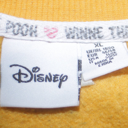 Disney Women's Yellow Winnie the Pooh Graphic Pullover Sweatshirt XL