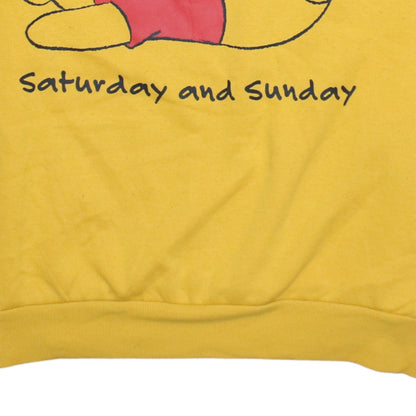 Disney Women's Yellow Winnie the Pooh Graphic Pullover Sweatshirt XL