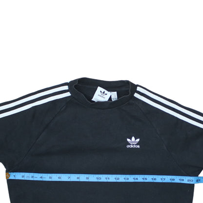 Adidas Mens Black XS Pullover Sweatshirt Crew Neck Logo Fleece