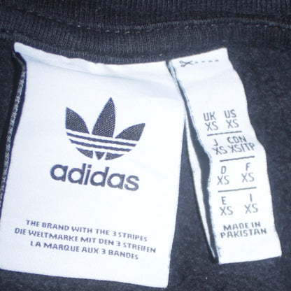 Adidas Mens Black XS Pullover Sweatshirt Crew Neck Logo Fleece