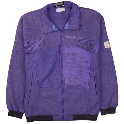 Adidas Men's Purple Fleece Full Zip Retro 90s Jacket Size L