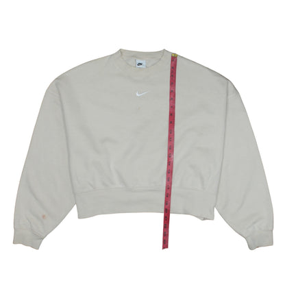Nike Womens Beige Crew Neck Pullover Sweatshirt XS Cotton Blend