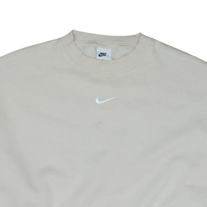 Nike Womens Beige Crew Neck Pullover Sweatshirt XS Cotton Blend