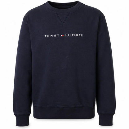 Tommy Hilfiger Men's Blue Logo Crew Neck Pullover Sweatshirt M