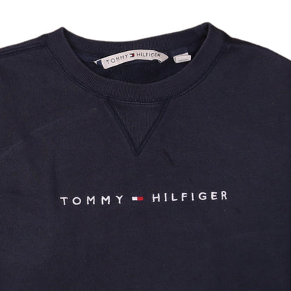 Tommy Hilfiger Men's Blue Logo Crew Neck Pullover Sweatshirt M