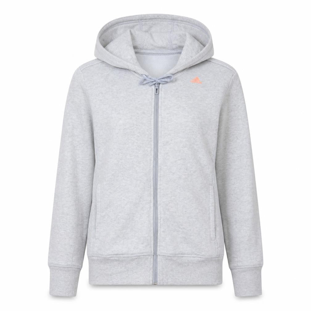 Adidas Womens Grey Full Zip Hoodie Small Climalite Essentials