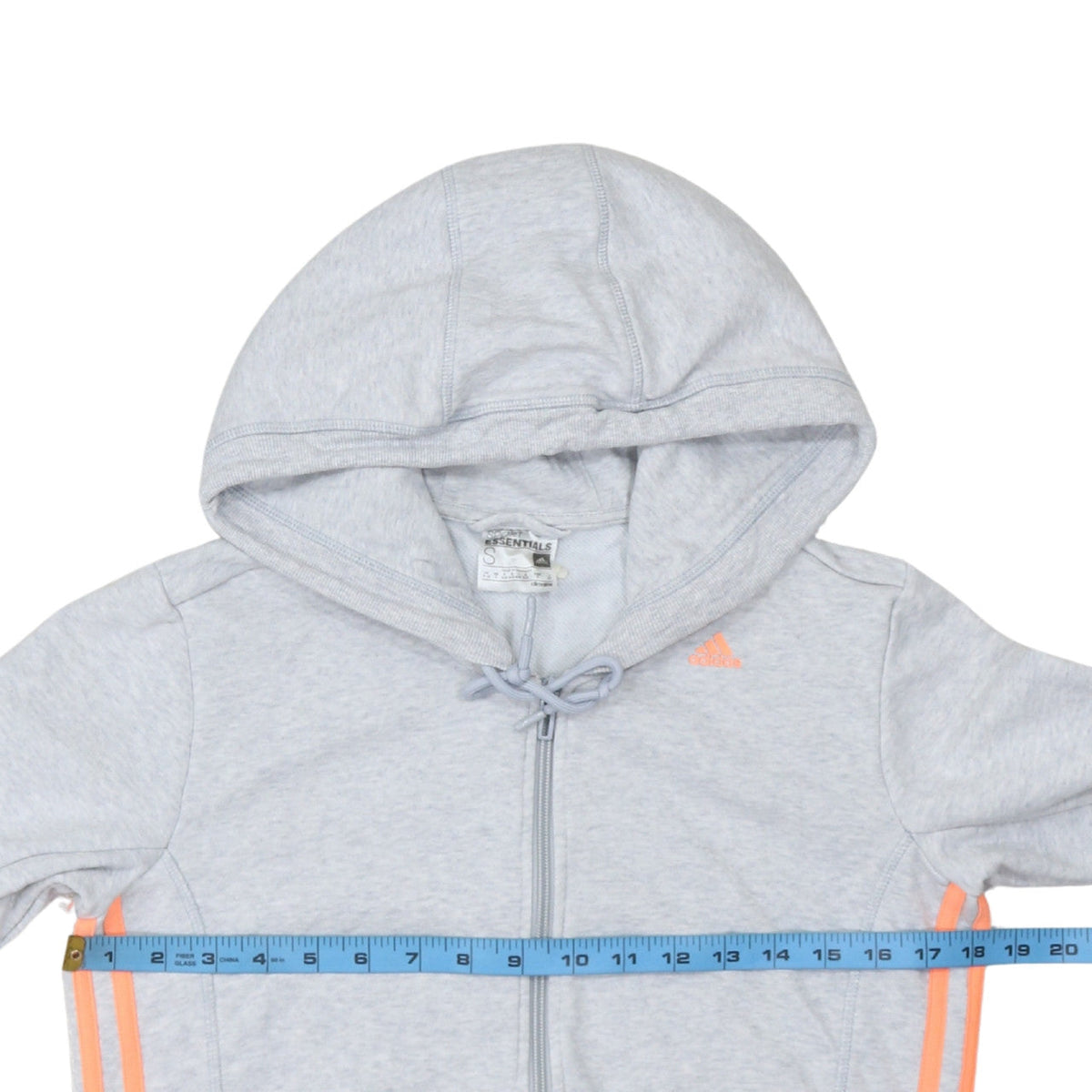 Adidas Womens Grey Full Zip Hoodie Small Climalite Essentials