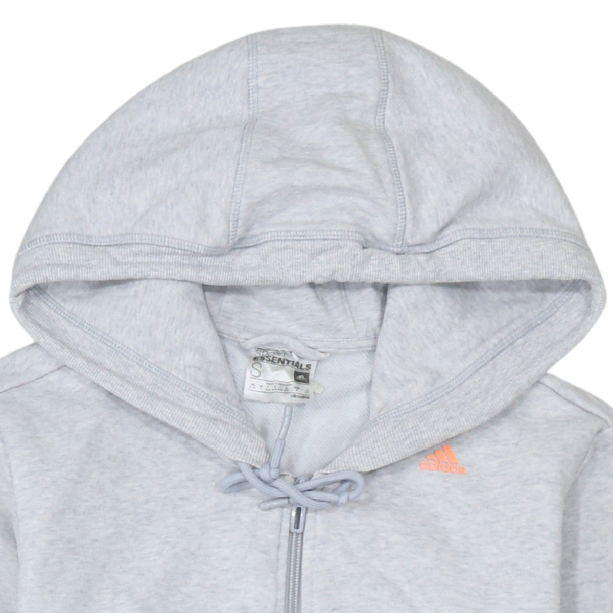 Adidas Womens Grey Full Zip Hoodie Small Climalite Essentials